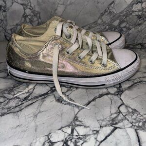 Converse All Star Gold Fabric Low Top Unisex Sneakers Women's 6 Mens 4